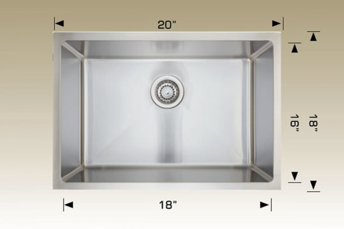 American Imaginations AI-34465 20" Stainless Steel Rectangle Stainless Steel Modern Kitchen Sink