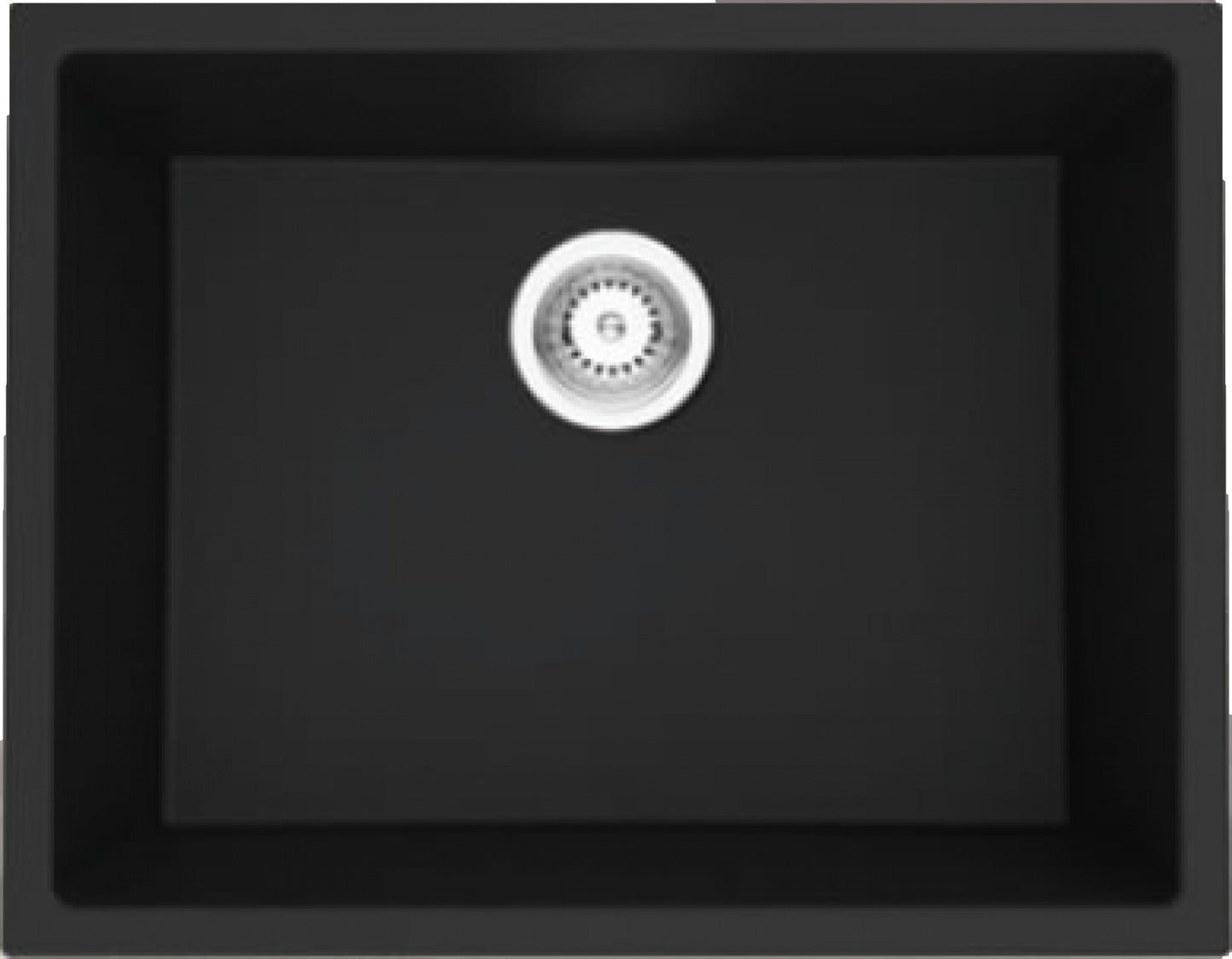 American Imaginations AI-34470 20" Black Granite Composite Rectangle Granite Composite Modern Kitchen Sink