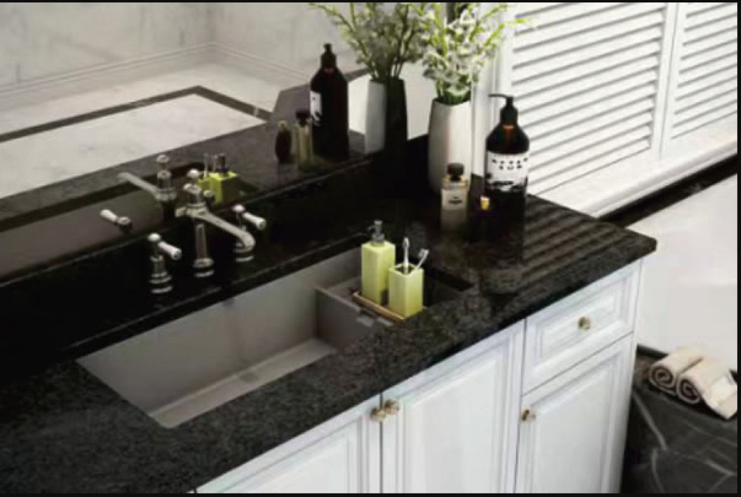 American Imaginations AI-34483 30" Black Granite Composite Rectangle Granite Composite Modern Kitchen Sink