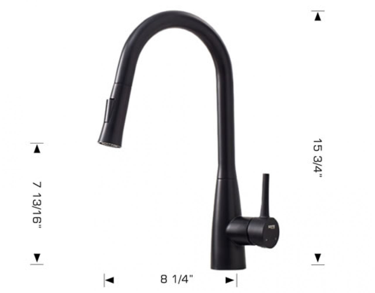 American Imaginations AI-34887 4" Black Round Stainless Steel Modern Kitchen Sink Faucet