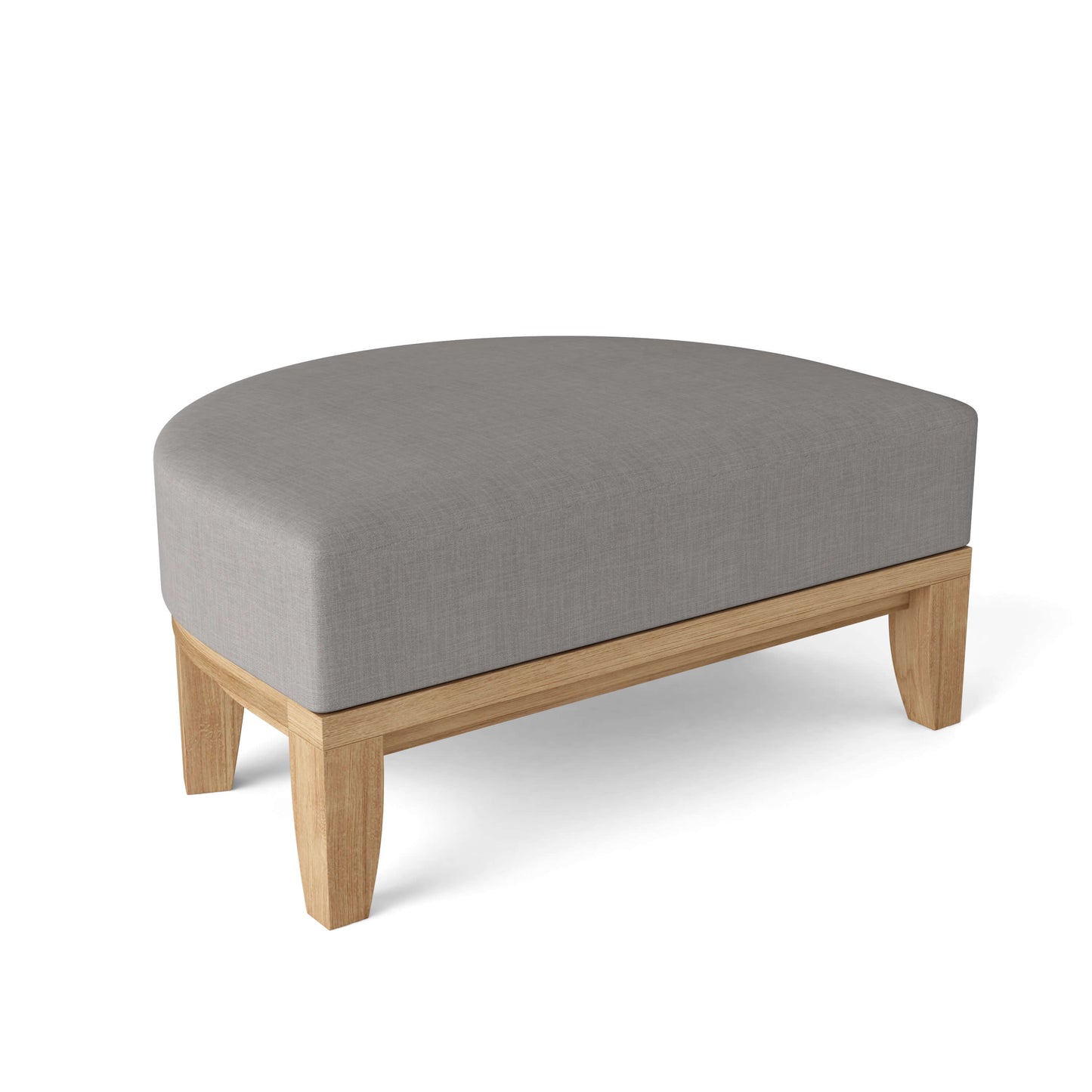 Anderson Teak Coronado Natural Teak Wood Ottoman With All-Weather Sunbrella Cushions