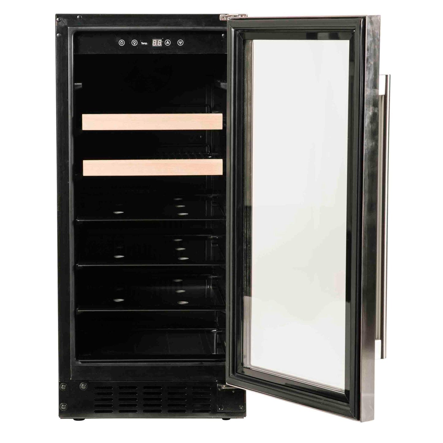 Azure 1.0 15" 3 Cu.Ft. Undercounter Beverage Center With Stainless Trim Glass Door