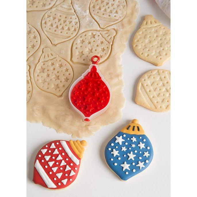 Bakelicious Christmas Ornament Flip & Stamp Cookie Cutter - (125 Pieces)