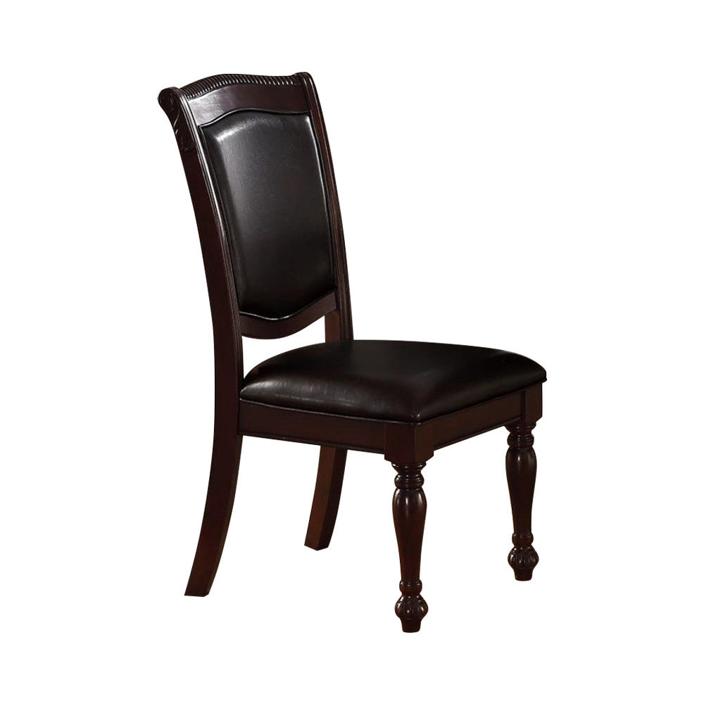 Benzara Dark Brown Rubber Wood Traditional Dining Chair With Black