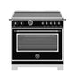 Bertazzoni Heritage Series 36" 5 Heating Zones Nero Freestanding Induction Range With 5.7 Cu.Ft. Electric Self-Clean Oven and Cast Iron Griddle