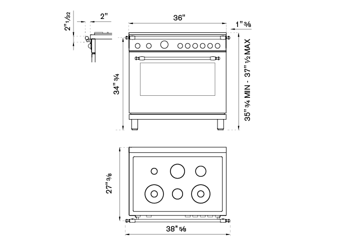 Bertazzoni Heritage Series 36" 6 Brass Burners Avorio Propane Gas Range With 5.9 Cu.Ft. Oven