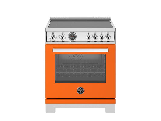 Bertazzoni Professional Series 30" 4 Heating Zones Arancio Freestanding Induction Range With 4.6 Cu.Ft. Self-Clean Oven