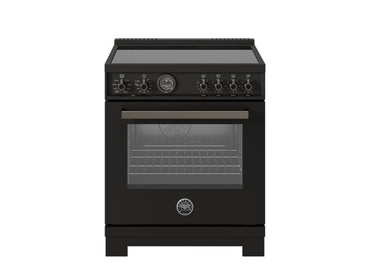 Bertazzoni Professional Series 30" 4 Heating Zones Carbonio Freestanding Induction Range With 4.6 Cu.Ft. Self-Clean Oven