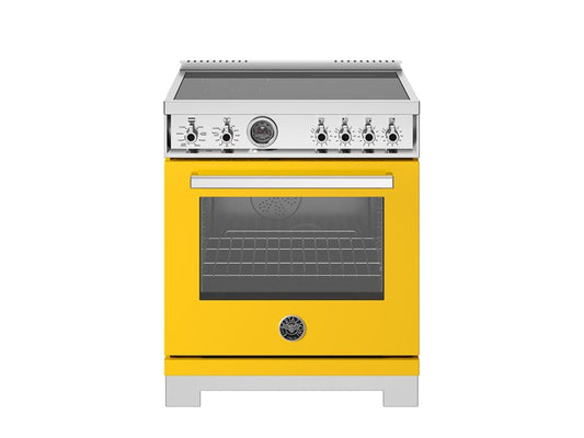 Bertazzoni Professional Series 30" 4 Heating Zones Giallo Freestanding Induction Range With 4.6 Cu.Ft. Self-Clean Oven