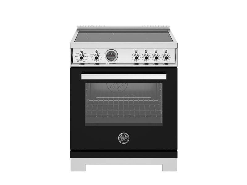 Bertazzoni Professional Series 30" 4 Heating Zones Nero Freestanding Induction Range With 4.6 Cu.Ft. Self-Clean Oven