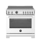 Bertazzoni Professional Series 36" 5 Heating Zones Bianco Freestanding Induction Range With 5.7 Cu.Ft. Electric Self-Clean Oven and Cast Iron Griddle