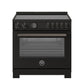 Bertazzoni Professional Series 36" 5 Heating Zones Carbonio Freestanding Induction Range With 5.7 Cu.Ft. Electric Self-Clean Oven and Cast Iron Griddle