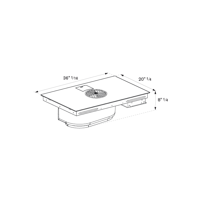 Bertazzoni Professional Series 36" Nero Black Glass Induction Downdraft Cooktop