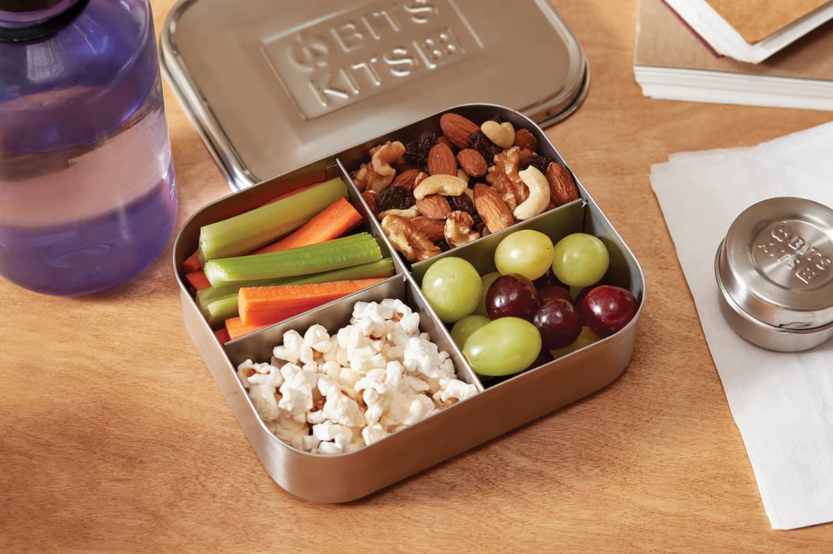 Bits Kits Stainless Steel Snack Container 4 Sections - (25 Pieces)