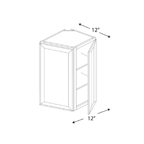Blue Valley Cabinets 12" x 30" x 12" Wall End Corner Cabinet With 2 Door (MS-WEC1230)