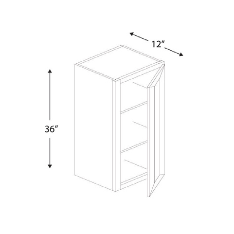 Blue Valley Cabinets 12" x 36" x 12" Wall Cabinet With 1 Door (DW-W1236)