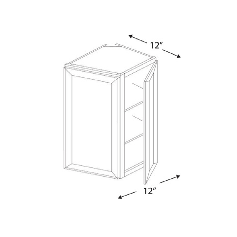 Blue Valley Cabinets 12" x 36" x 12" Wall End Corner Cabinet With 2 Door (MS-WEC1236)
