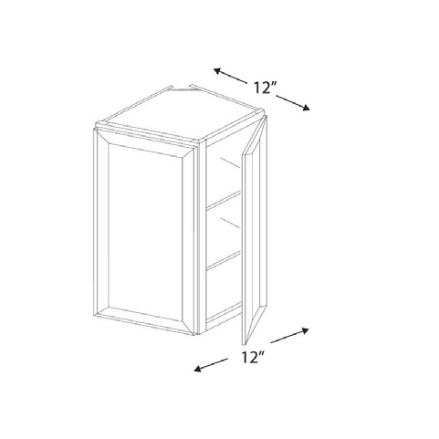 Blue Valley Cabinets 12" x 36" x 12" Wall End Corner Cabinet With 2 Door (SG-WEC1236)