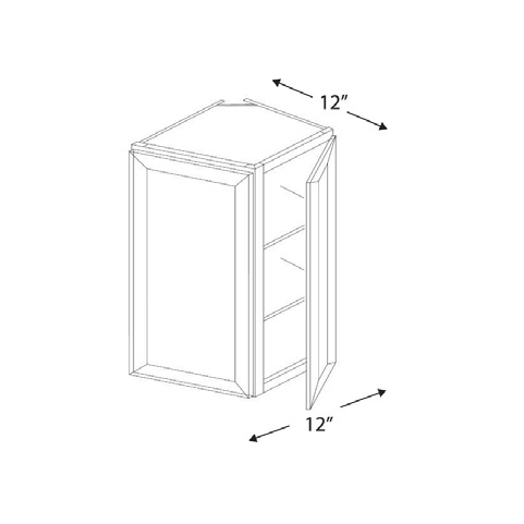 Blue Valley Cabinets 12" x 36" x 12" Wall End Corner Cabinet With 2 Door (WHS-WEC1236)