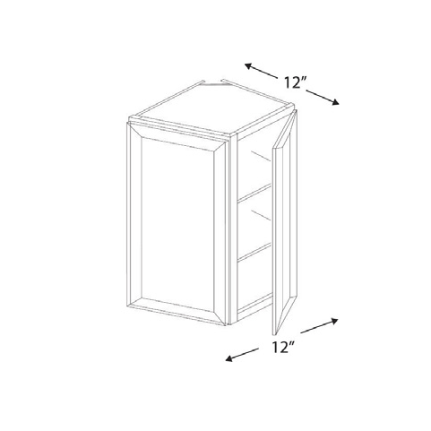Blue Valley Cabinets 12" x 42" x 12" Wall End Corner Cabinet With 2 Door (MS-WEC1242)