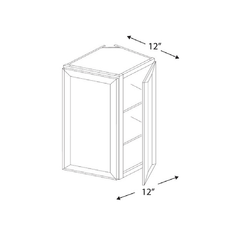 Blue Valley Cabinets 12" x 42" x 12" Wall End Corner Cabinet With 2 Door (WHS-WEC1242)