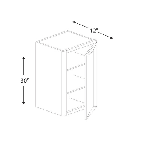 Blue Valley Cabinets 15" x 30" x 12" Wall Cabinet With 1 Door (GRS-W1530)