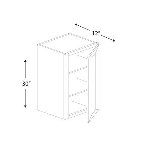 Blue Valley Cabinets 15" x 30" x 12" Wall Cabinet With 1 Door (SG-W1530)