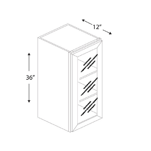 Blue Valley Cabinets 15" x 36" x 12" Wall Cabinet Frosted Glass Door Only (WHS-W1536GD)