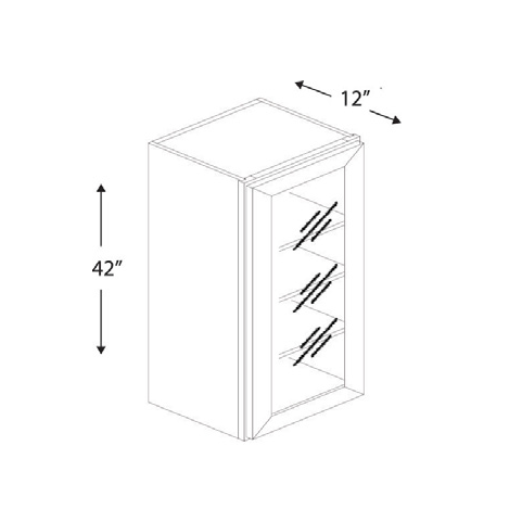 Blue Valley Cabinets 15" x 42" x 12" Wall Cabinet Frosted Glass Door Only (ESS-W1542GD)