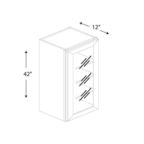 Blue Valley Cabinets 15" x 42" x 12" Wall Cabinet Frosted Glass Door Only (WHS-W1542GD)