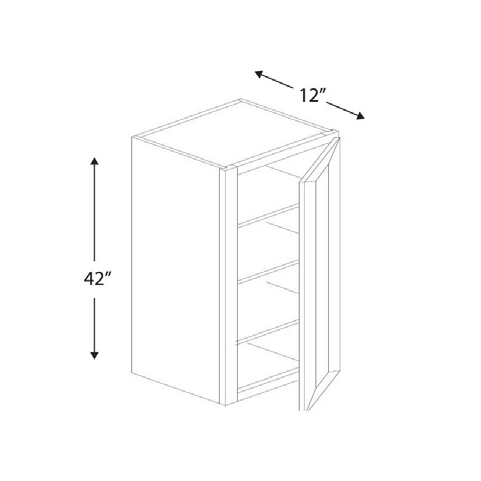 Blue Valley Cabinets 15" x 42" x 12" Wall Cabinet With 1 Door (WHS-W1542)