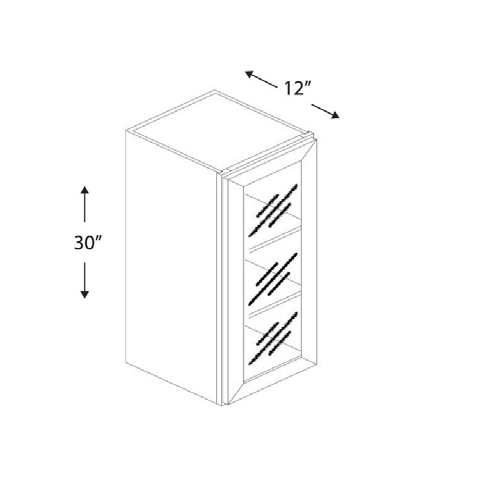 Blue Valley Cabinets 18" x 30" x 12" Wall Cabinet Frosted Glass Door Only (DW-W1830GD)