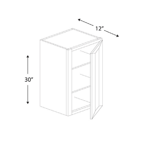 Blue Valley Cabinets 18" x 30" x 12" Wall Cabinet With 1 Door (ESS-W1830)