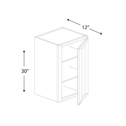Blue Valley Cabinets 18" x 30" x 12" Wall Cabinet With 1 Door (MS-W1830)