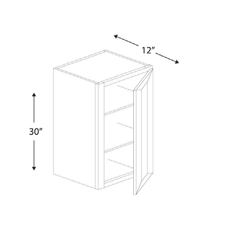Blue Valley Cabinets 18" x 30" x 12" Wall Cabinet With 1 Door (SG-W1830)