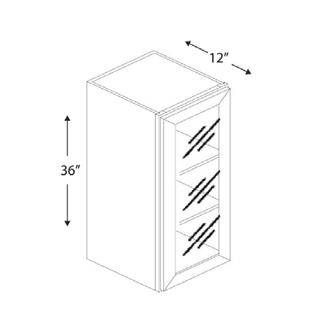 Blue Valley Cabinets 18" x 36" x 12" Wall Cabinet Frosted Glass Door Only (DW-W1836GD)