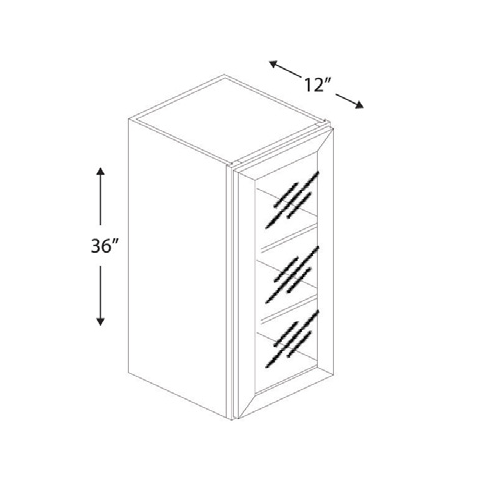 Blue Valley Cabinets 18" x 36" x 12" Wall Cabinet Frosted Glass Door Only (WHS-W1836GD)