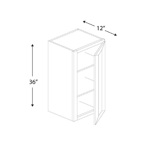 Blue Valley Cabinets 18" x 36" x 12" Wall Cabinet With 1 Door (DW-W1836)