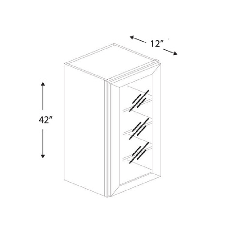 Blue Valley Cabinets 18" x 42" x 12" Wall Cabinet Frosted Glass Door Only (MS-W1842GD)