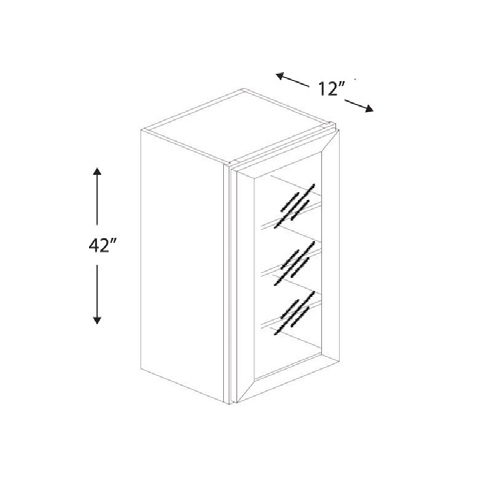 Blue Valley Cabinets 18" x 42" x 12" Wall Cabinet Frosted Glass Door Only (SG-W1842GD)