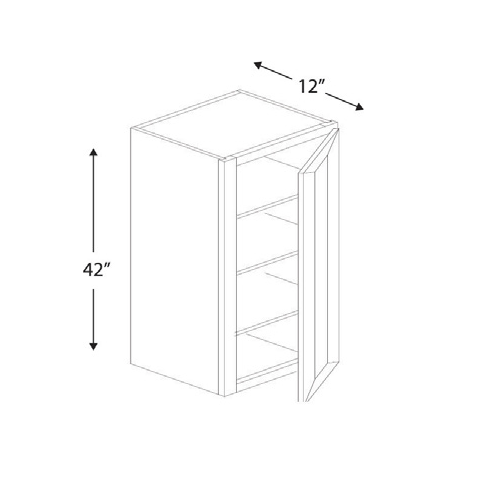 Blue Valley Cabinets 18" x 42" x 12" Wall Cabinet With 1 Door (DW-W1842)