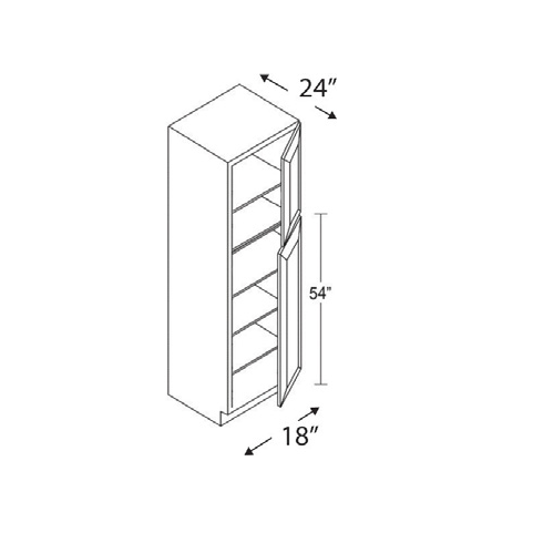 Blue Valley Cabinets 18" x 84" x 24" Pantry Cabinet Face Frame and 2 Doors (SG-PC188424FFD)