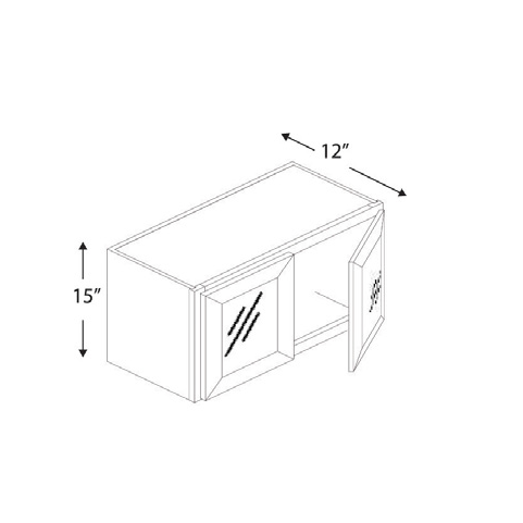 Blue Valley Cabinets 24" x 15" x 12" Wall Cabinet Frosted Glass Door Only (WHS-W2415GD)