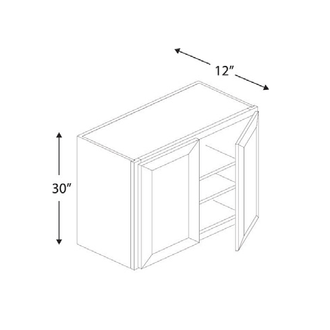 Blue Valley Cabinets 24" x 30" x 12" Wall Cabinet With 2 Door (DW-W2430)