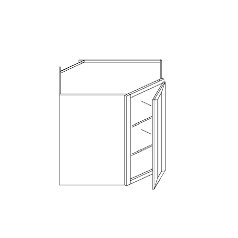 Blue Valley Cabinets 24" x 30" x 12" Wall Diagonal Corner With 1 Door (GRS-WDC2430)