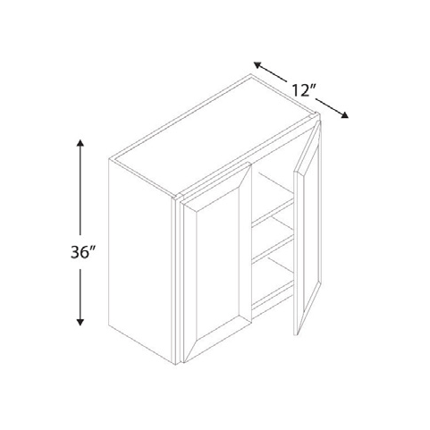 Blue Valley Cabinets 24" x 36" x 12" Wall Cabinet With 2 Door (SG-W2436)