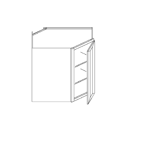 Blue Valley Cabinets 24" x 36" x 12" Wall Diagonal Corner With 1 Door (GRS-WDC2436)