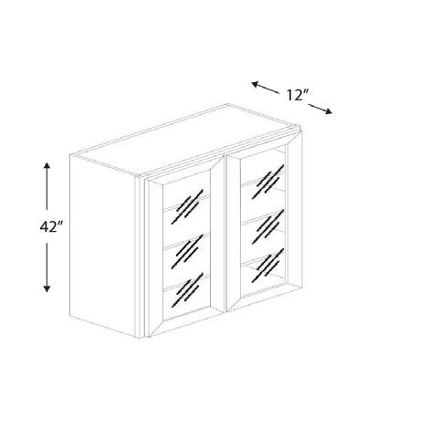 Blue Valley Cabinets 24" x 42" x 12" Wall Cabinet Frosted Glass Door Only (GRS-W2442GD)