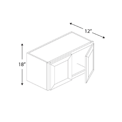 Blue Valley Cabinets 30" x 18" x 12" Wall Cabinet With 2 Door (ESS-W3018)