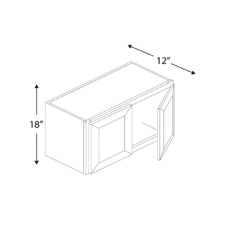 Blue Valley Cabinets 30" x 18" x 12" Wall Cabinet With 2 Door (MS-W3018)